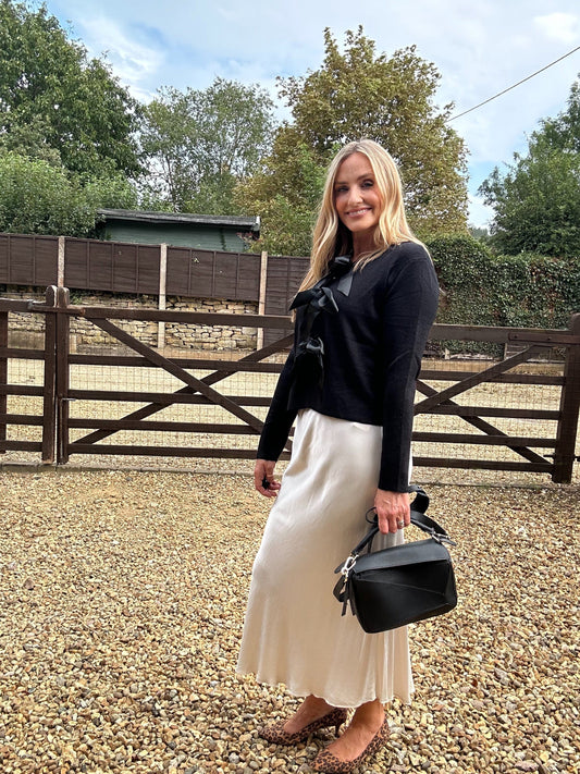 Satin Slip Skirt - champagne