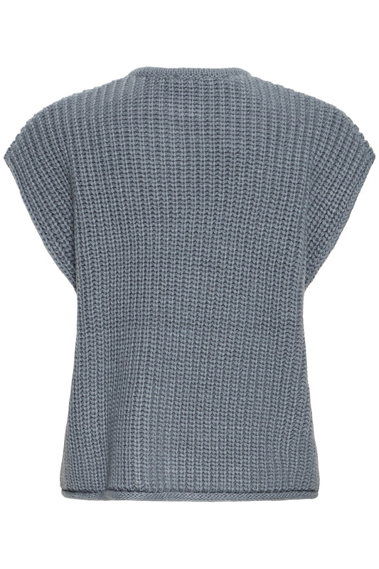 Chunky Knit Waistcoat with Hammered Silver Buttons