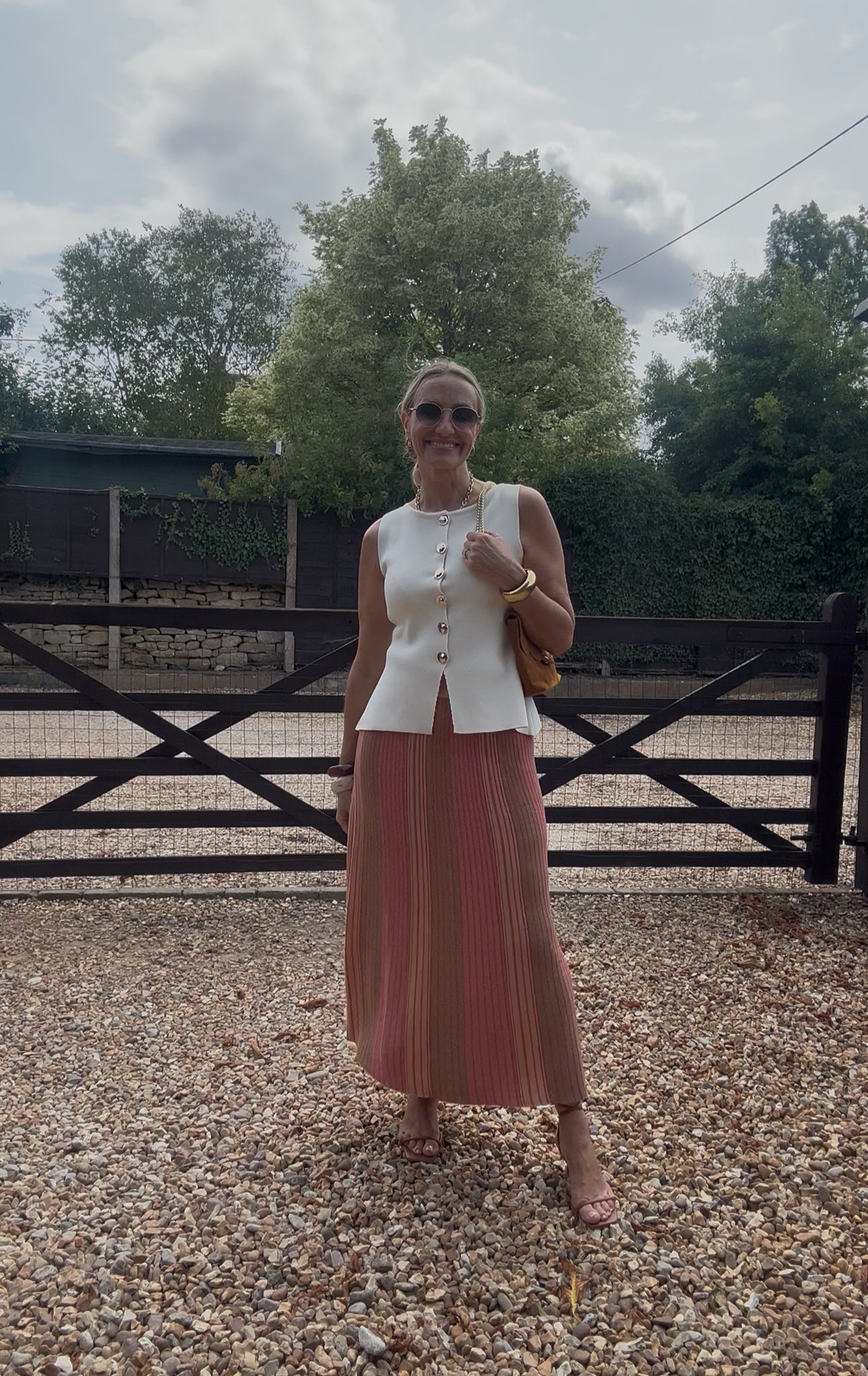 Lurex Stripe Knitted Skirt