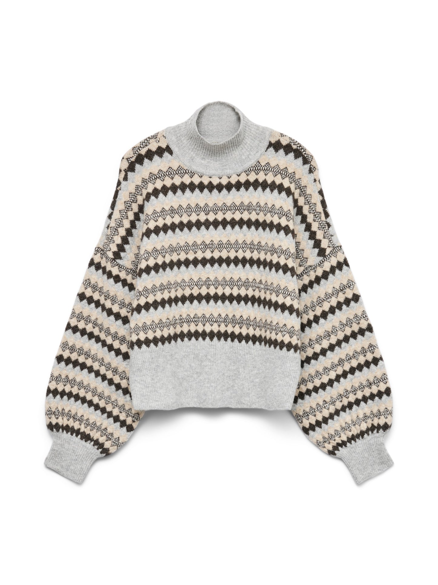 Grey and Chocolate Fairisle Jumper