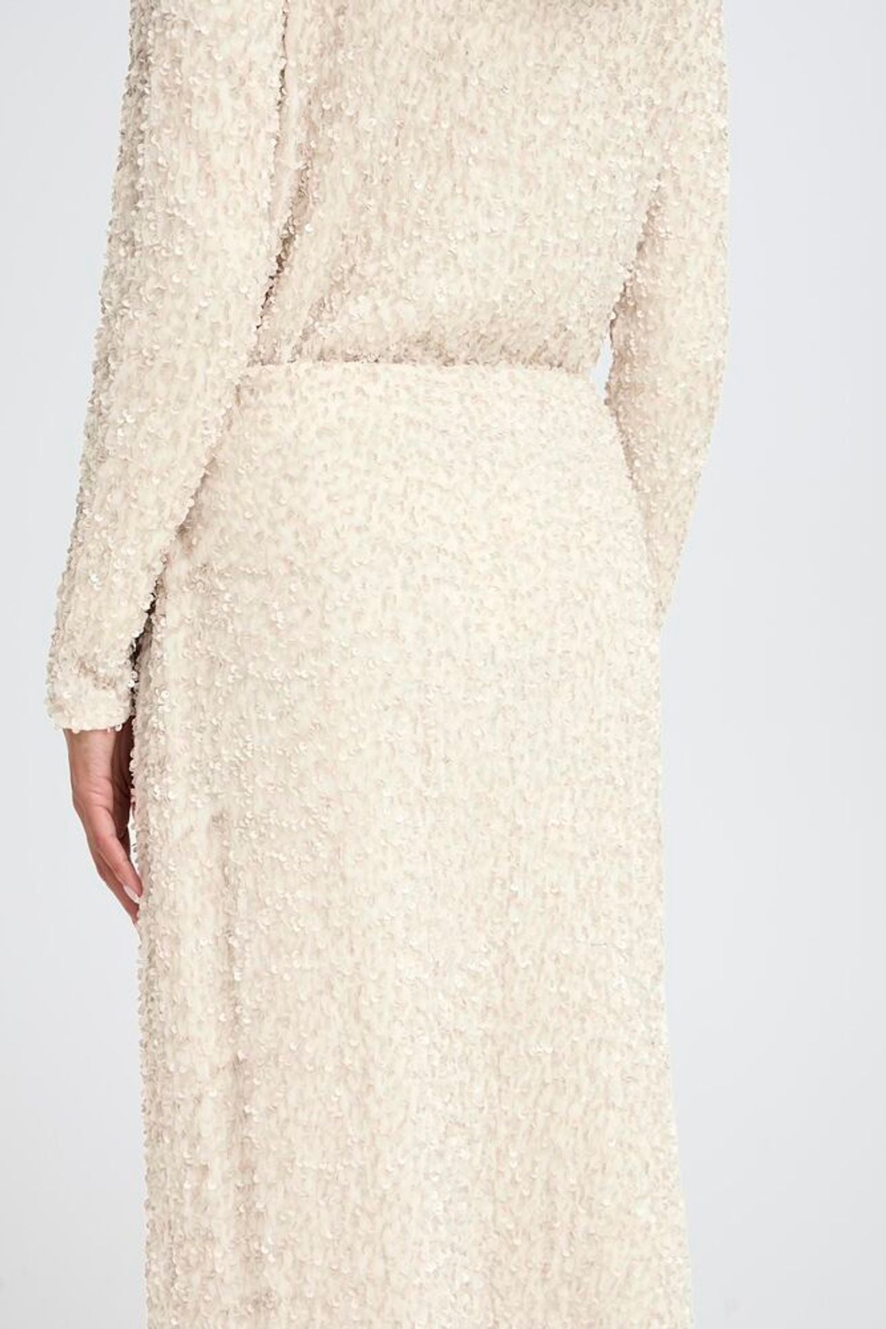 Cream Sequin Skirt