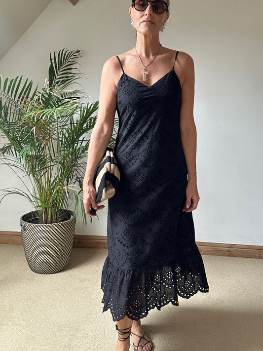 Broderie Anglaise Sundress - Black