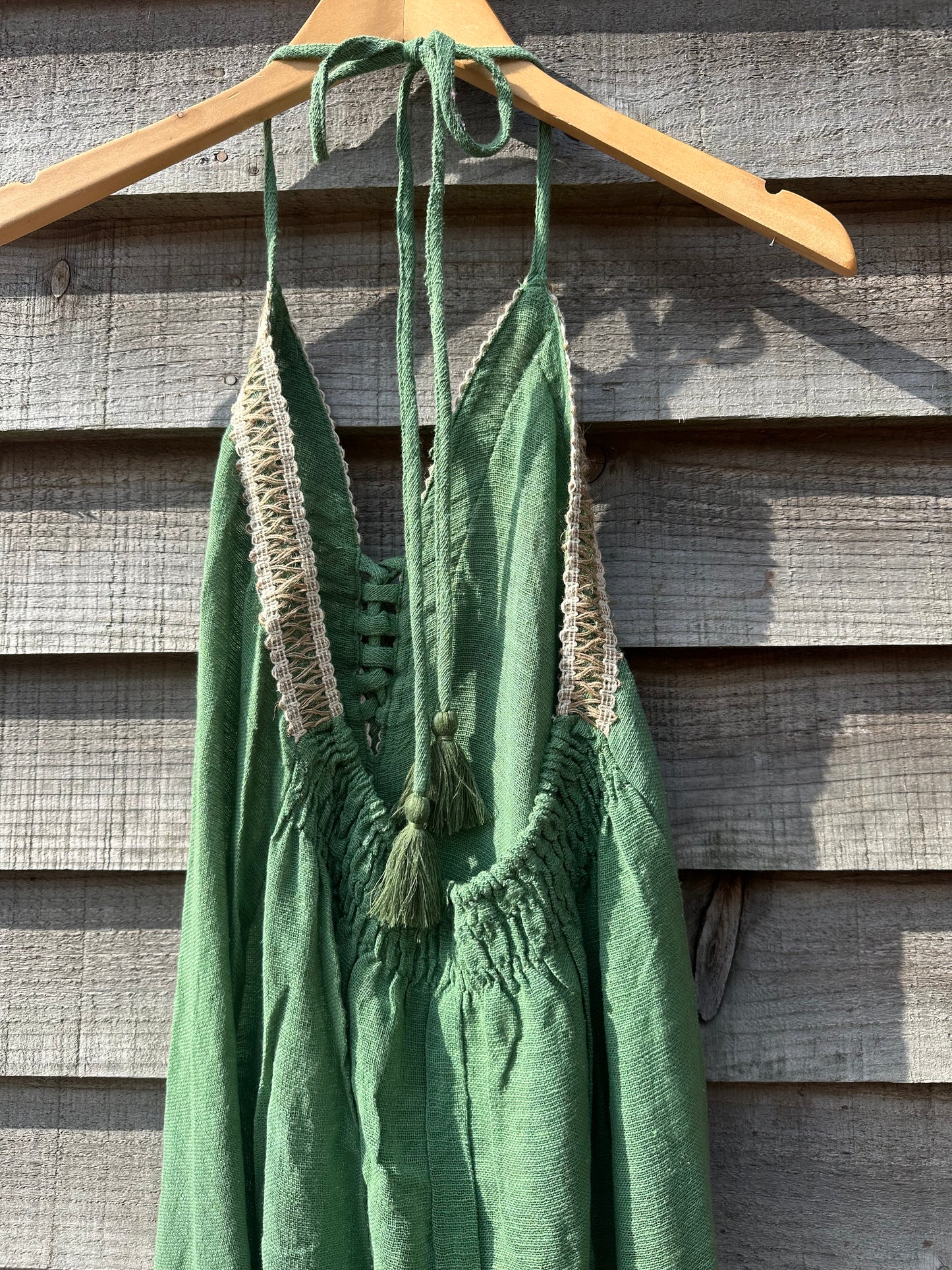 Boho Beach Dress With Woven Detail