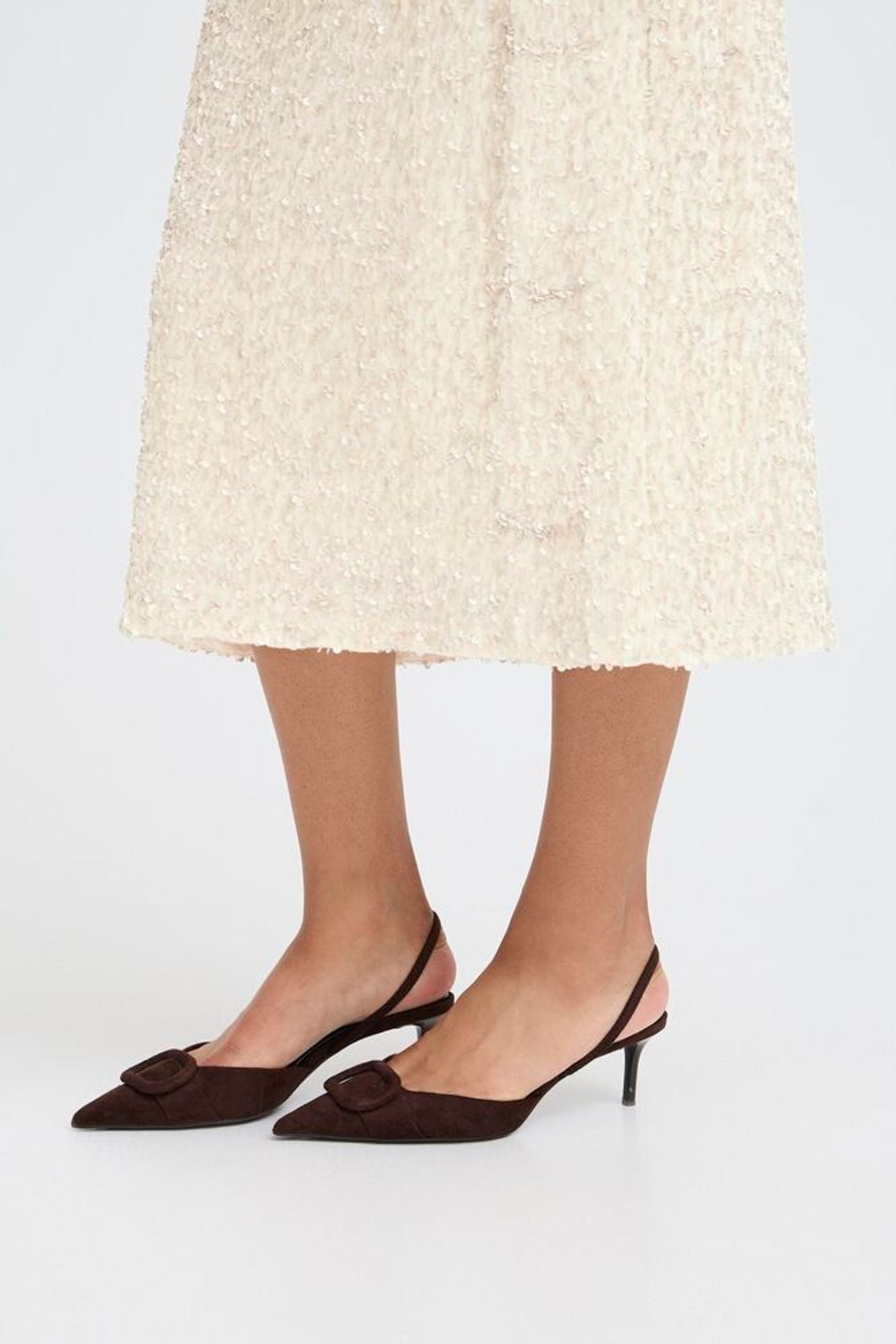 Cream Sequin Skirt