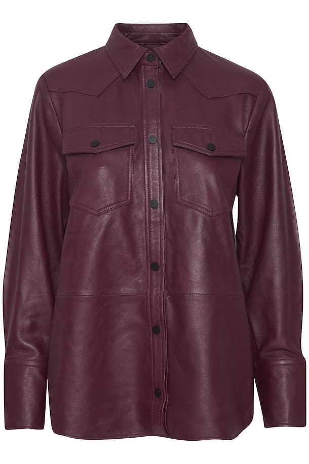 Burgundy Leather Shirt