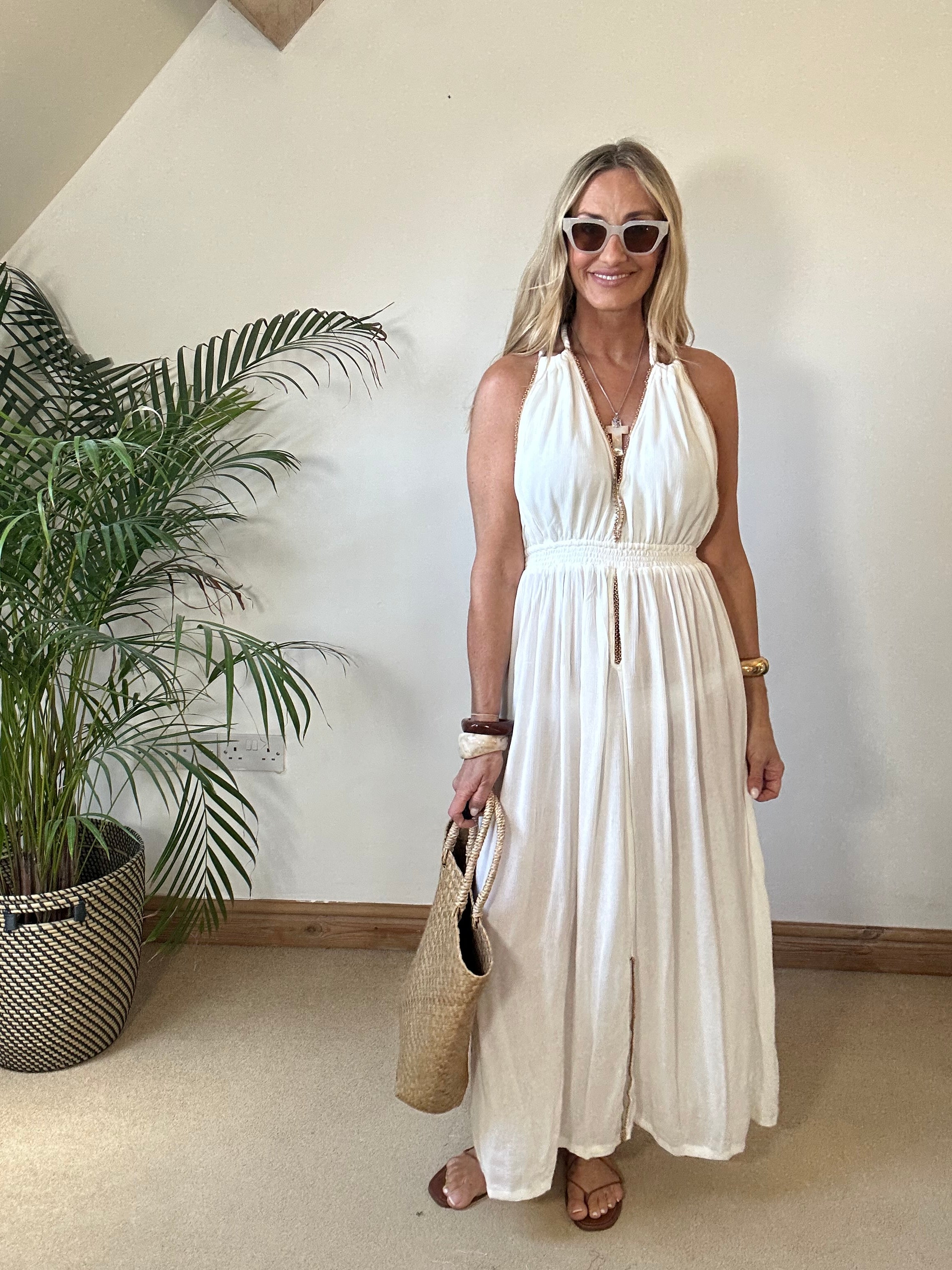 Grecian Halter Neck Dress The Cotswold Shed Grecian Halter Neck Dress The Cotswold Shed