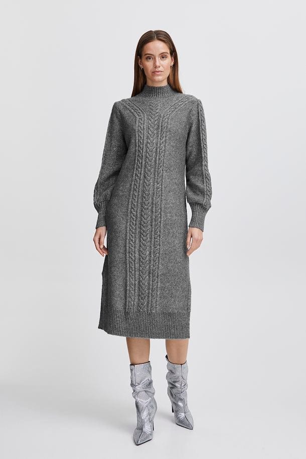 Grey Cable Knitted Dress