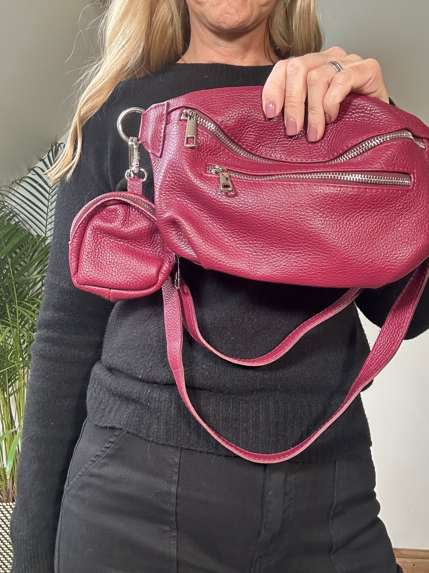Small Leather Sling Bag With Purse