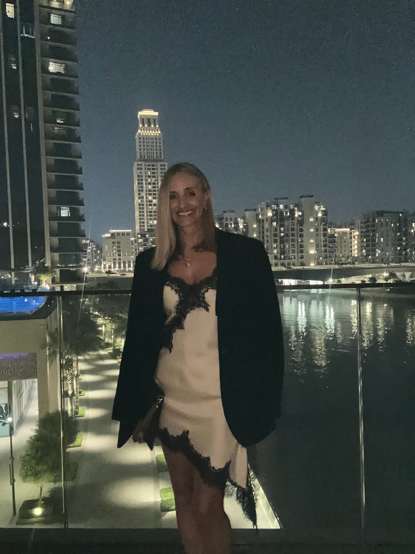 Satin and Lace Asymmetric Dress