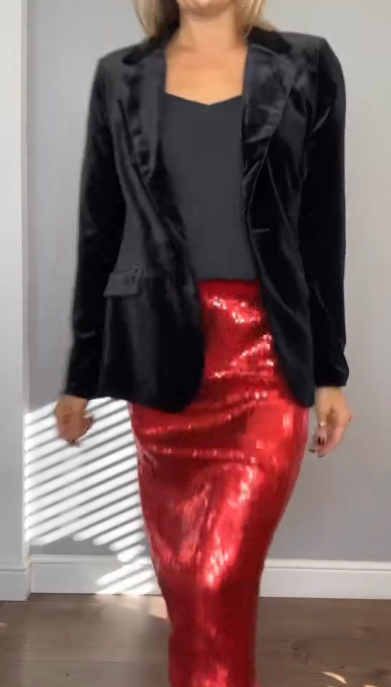 Red Sequin Skirt