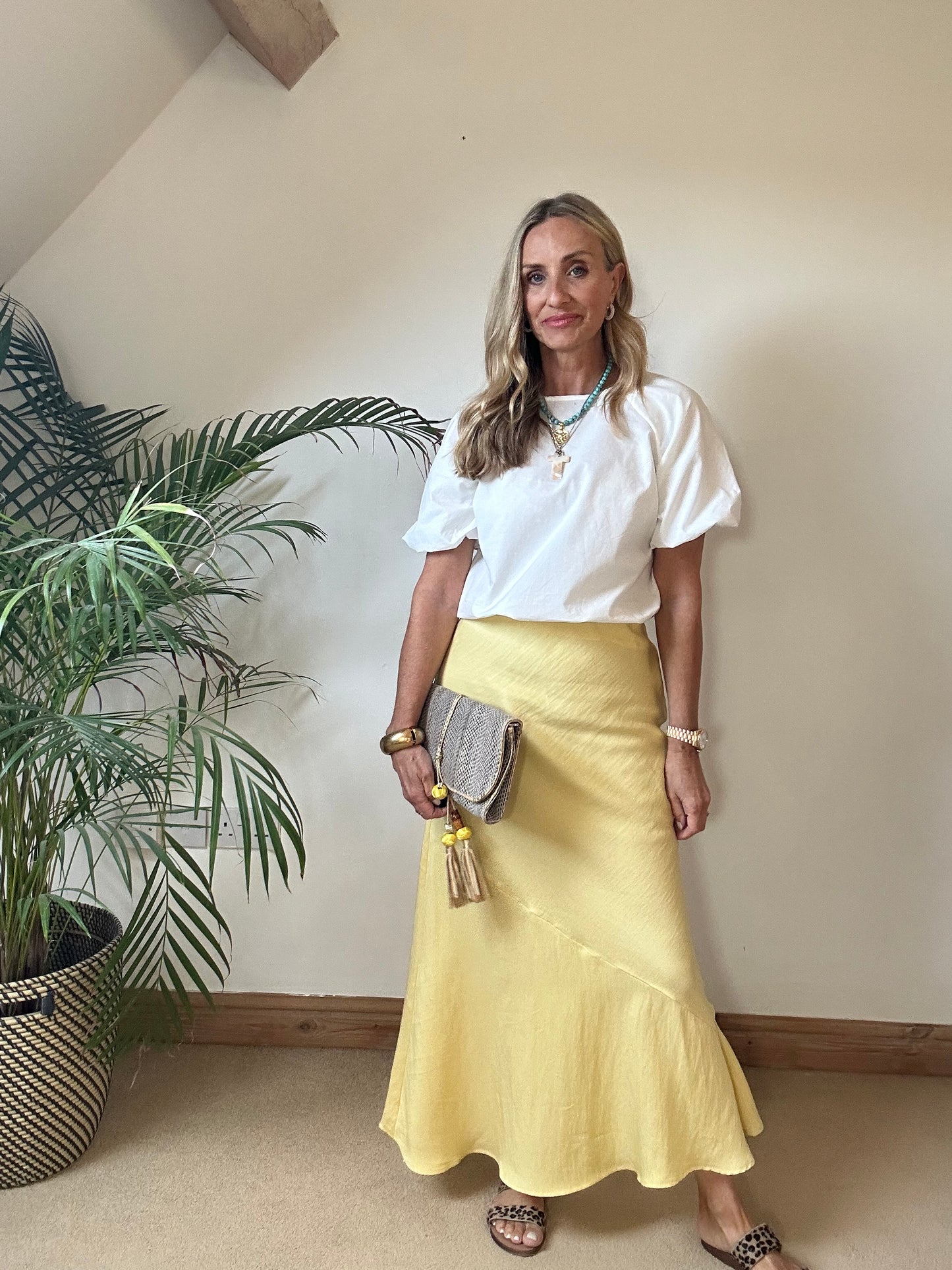 Lemon longline Waistcoat and Maxi Skirt Co-Ord