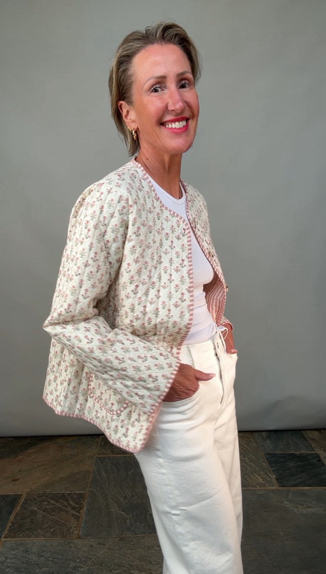 Floral Pink Quilted Jacket