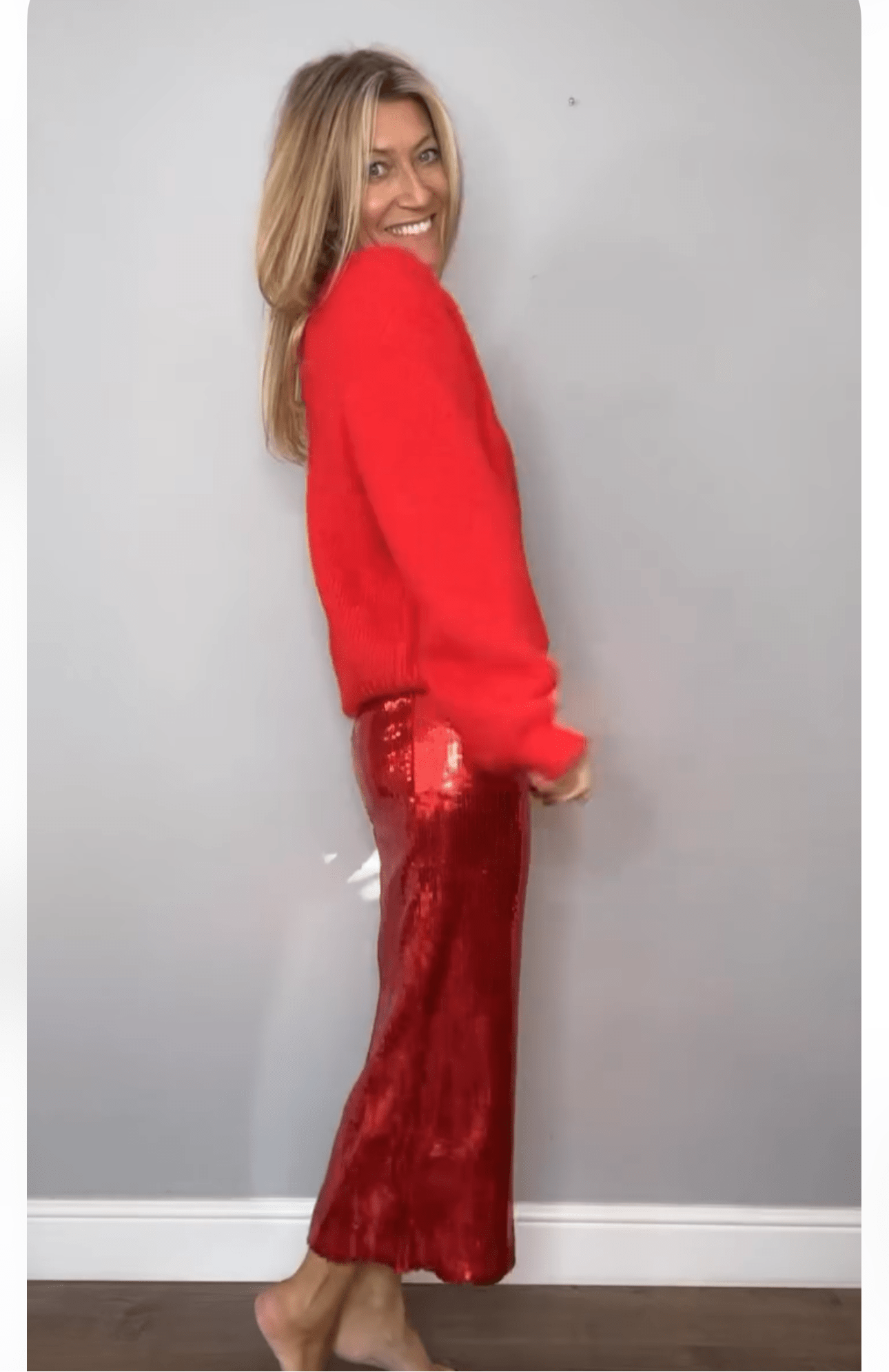 Red Sequin Skirt