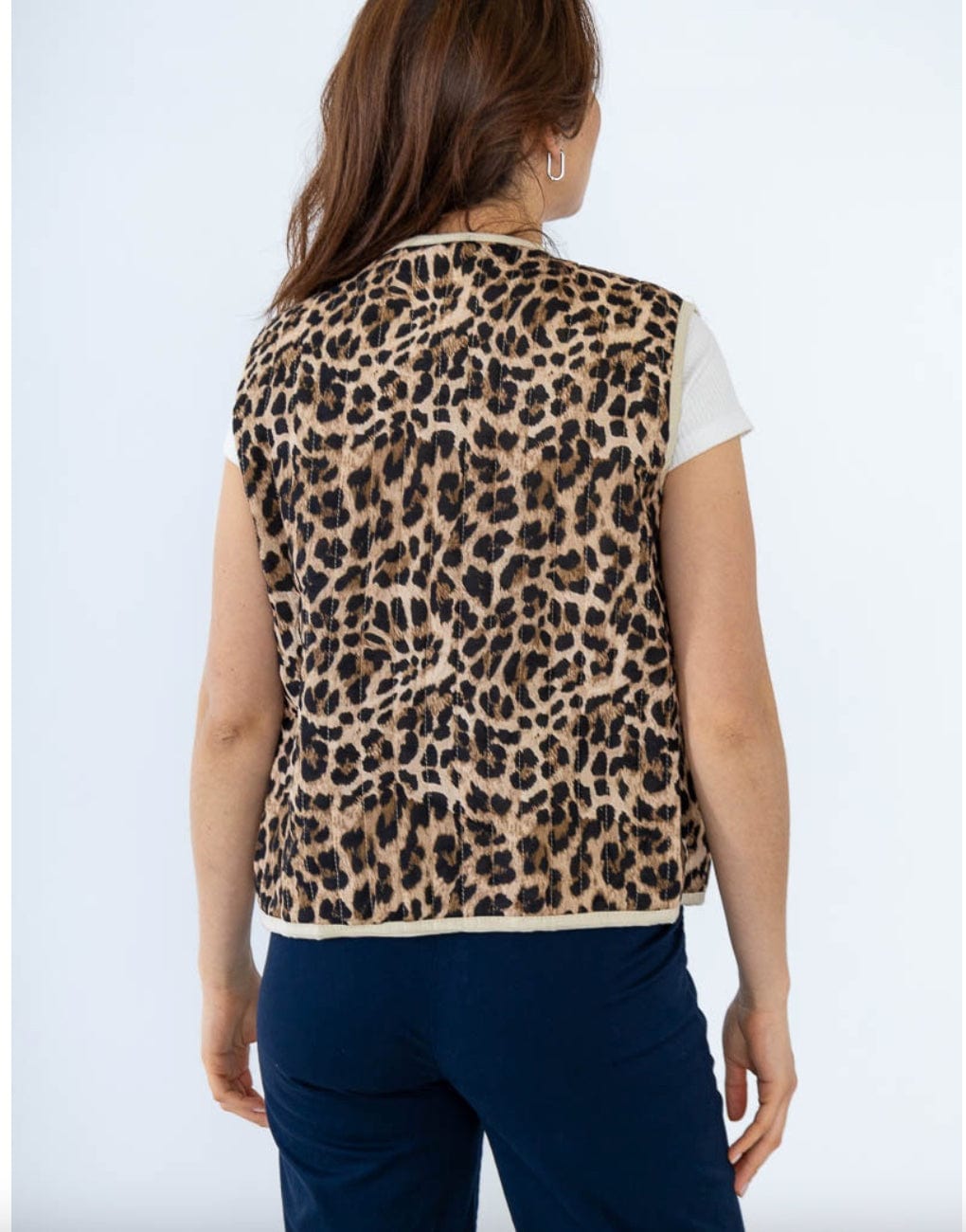 Leopard Print Tie Front Waistcoat