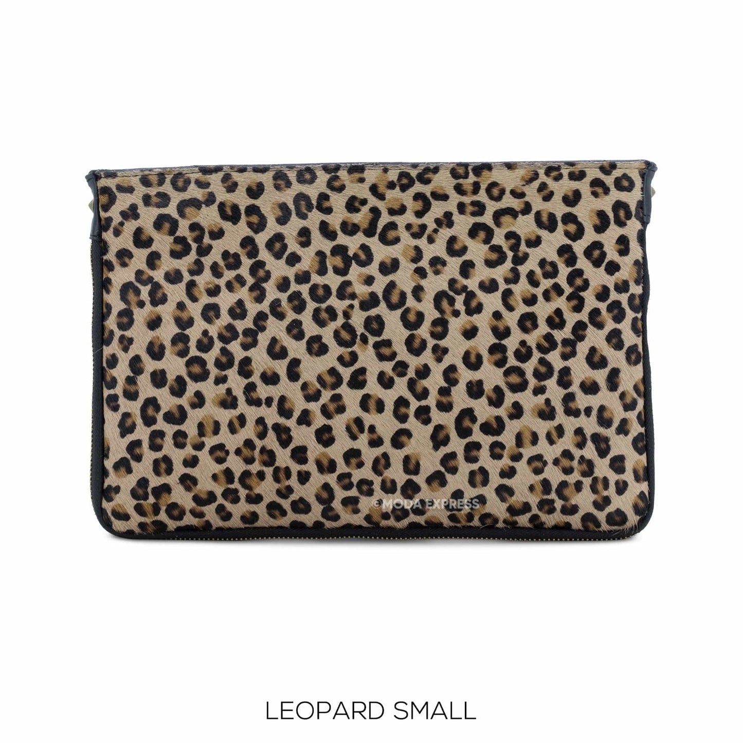 Large  animal print leather pouch