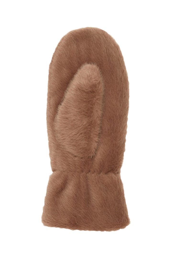 Faux Fur Mittens - Sepia