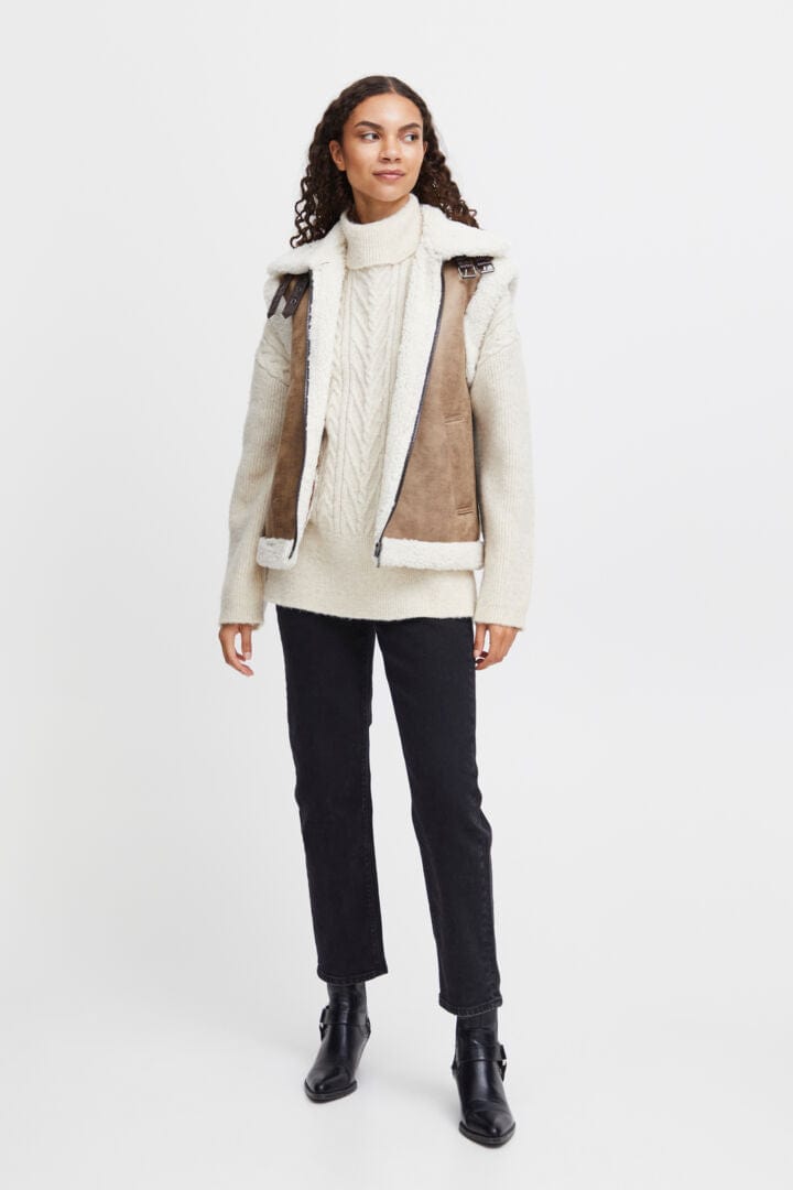 Shearling Gilet - Toated Coconut