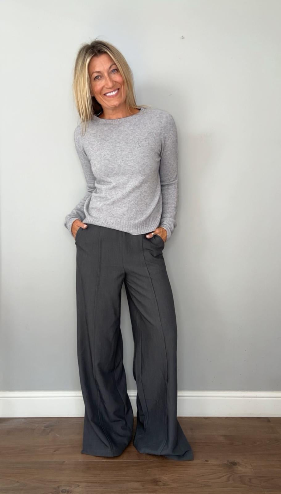 Wide leg Grey Trousers
