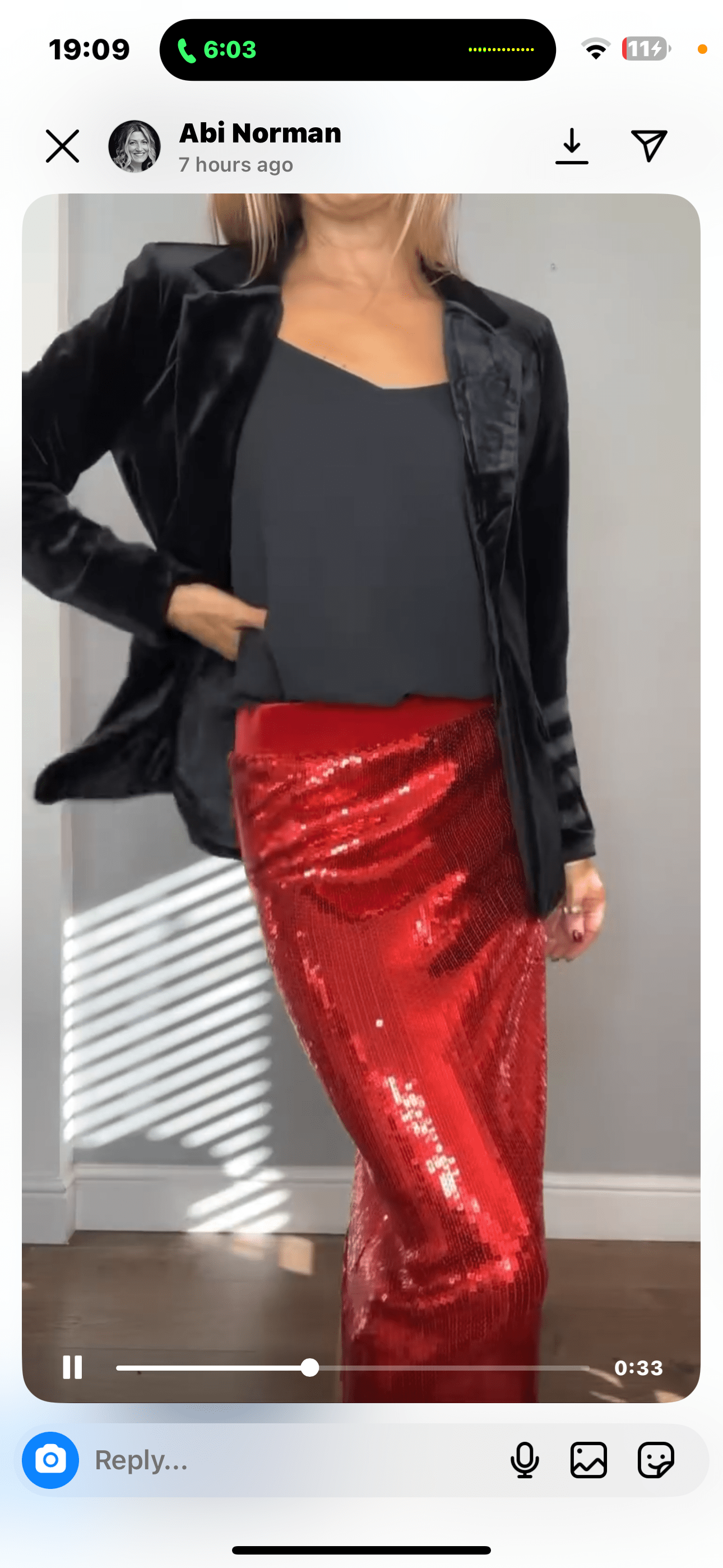 Red Sequin Skirt