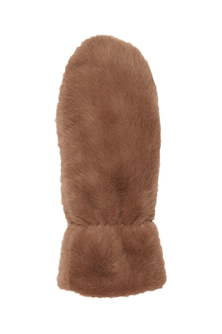 Faux Fur Mittens - Sepia