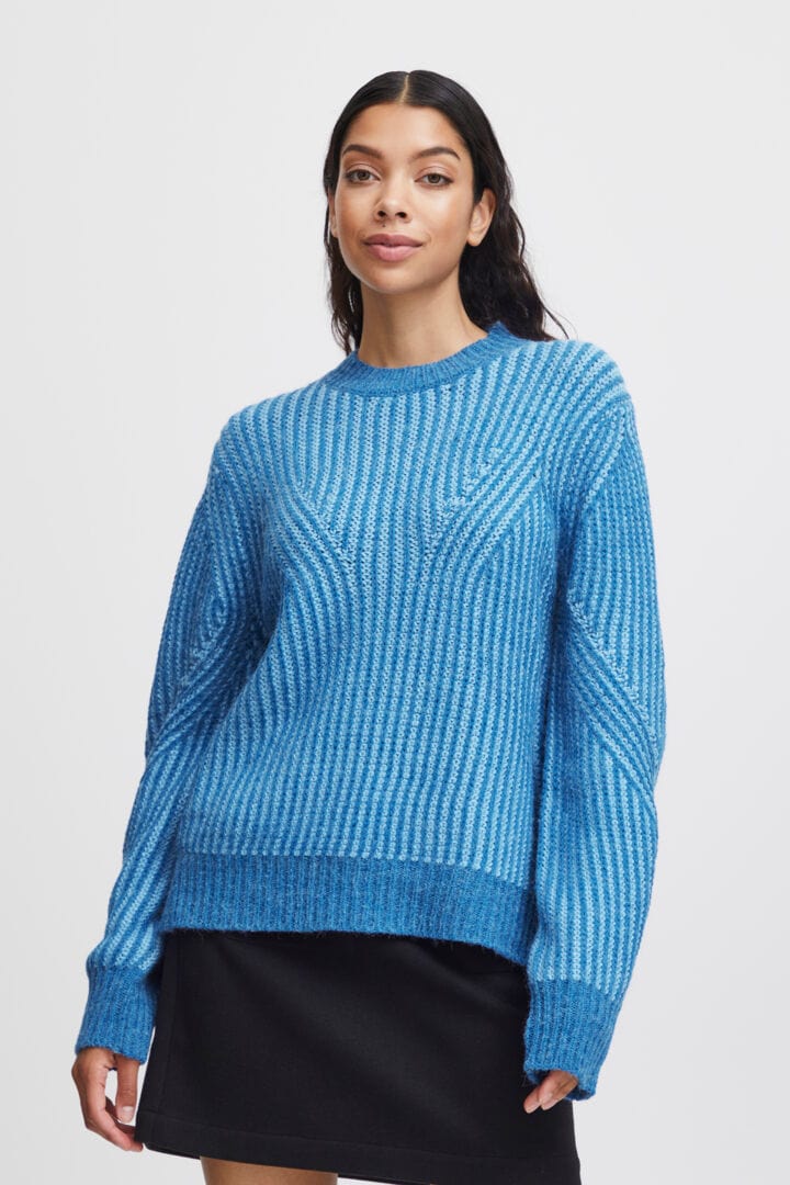 Provence blue ribbed jumper