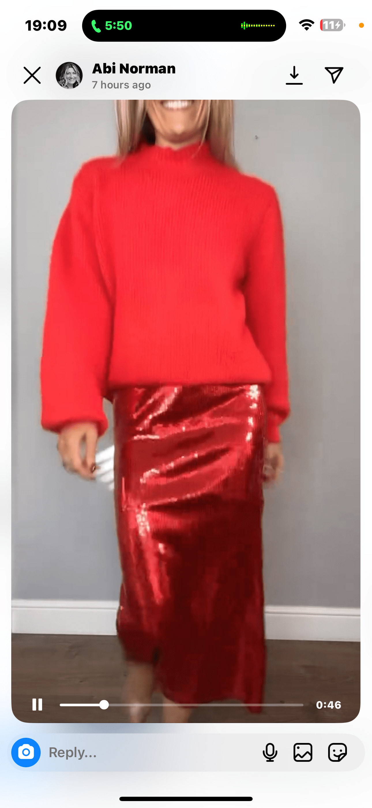 Red Sequin Skirt