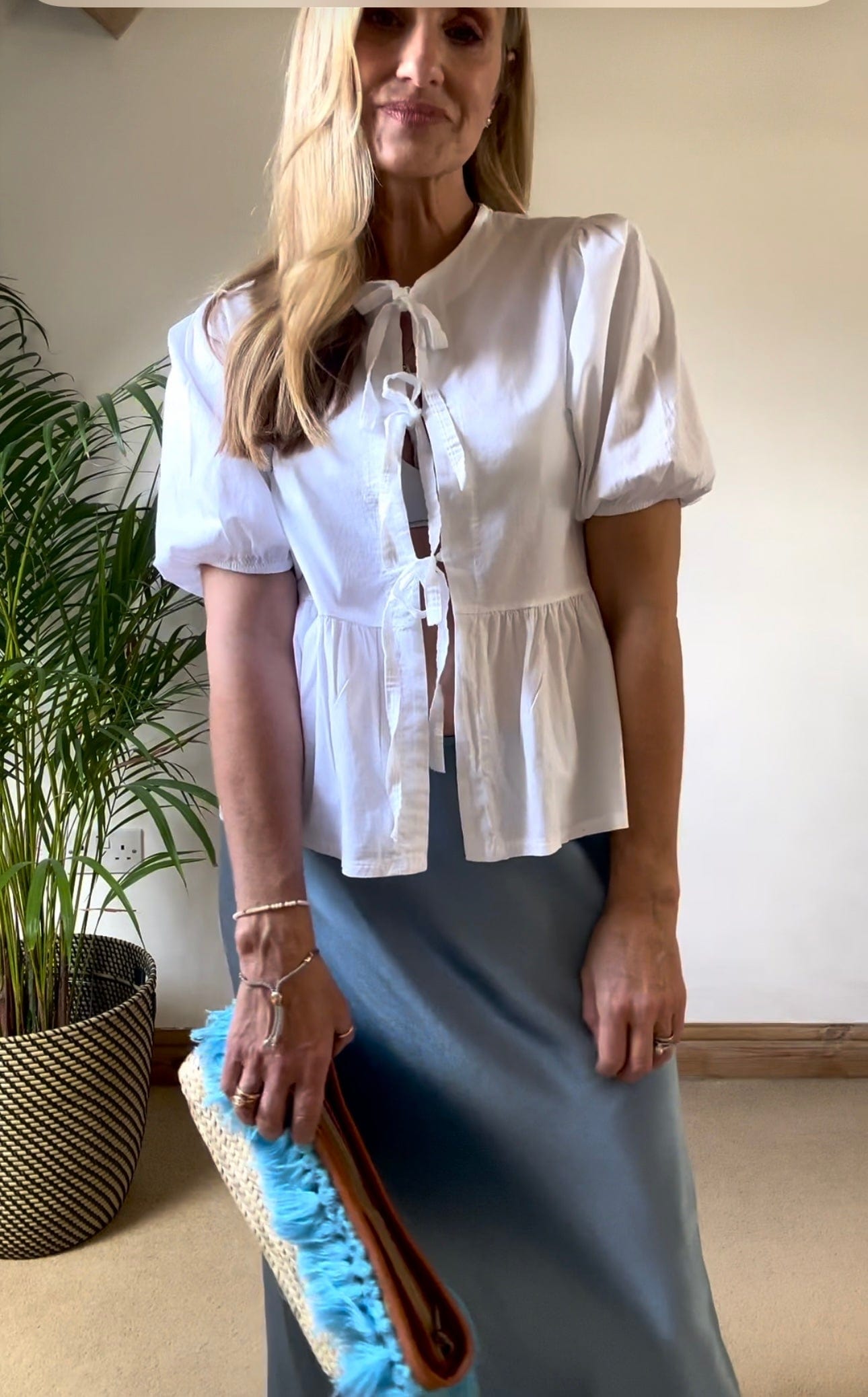 Tie front blouse