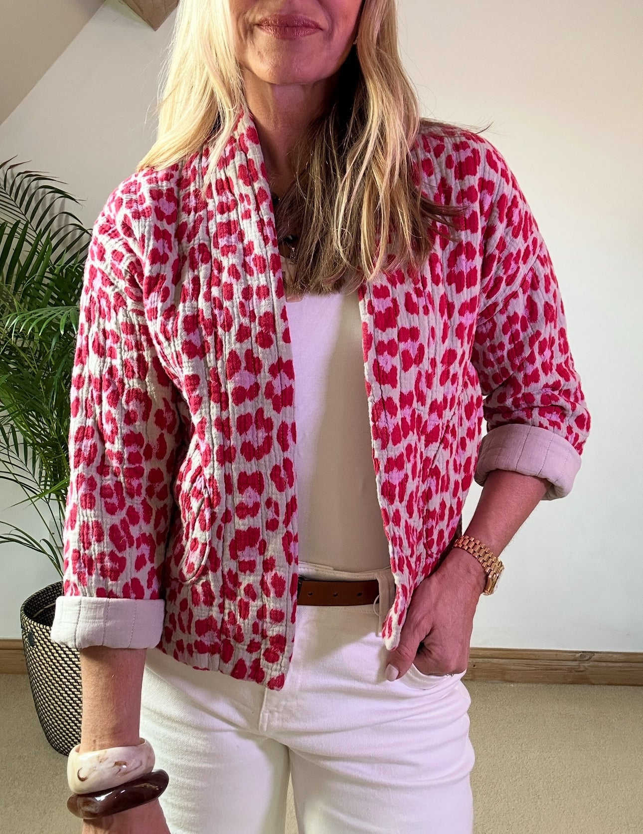 Leopard Print Quilted Jacket