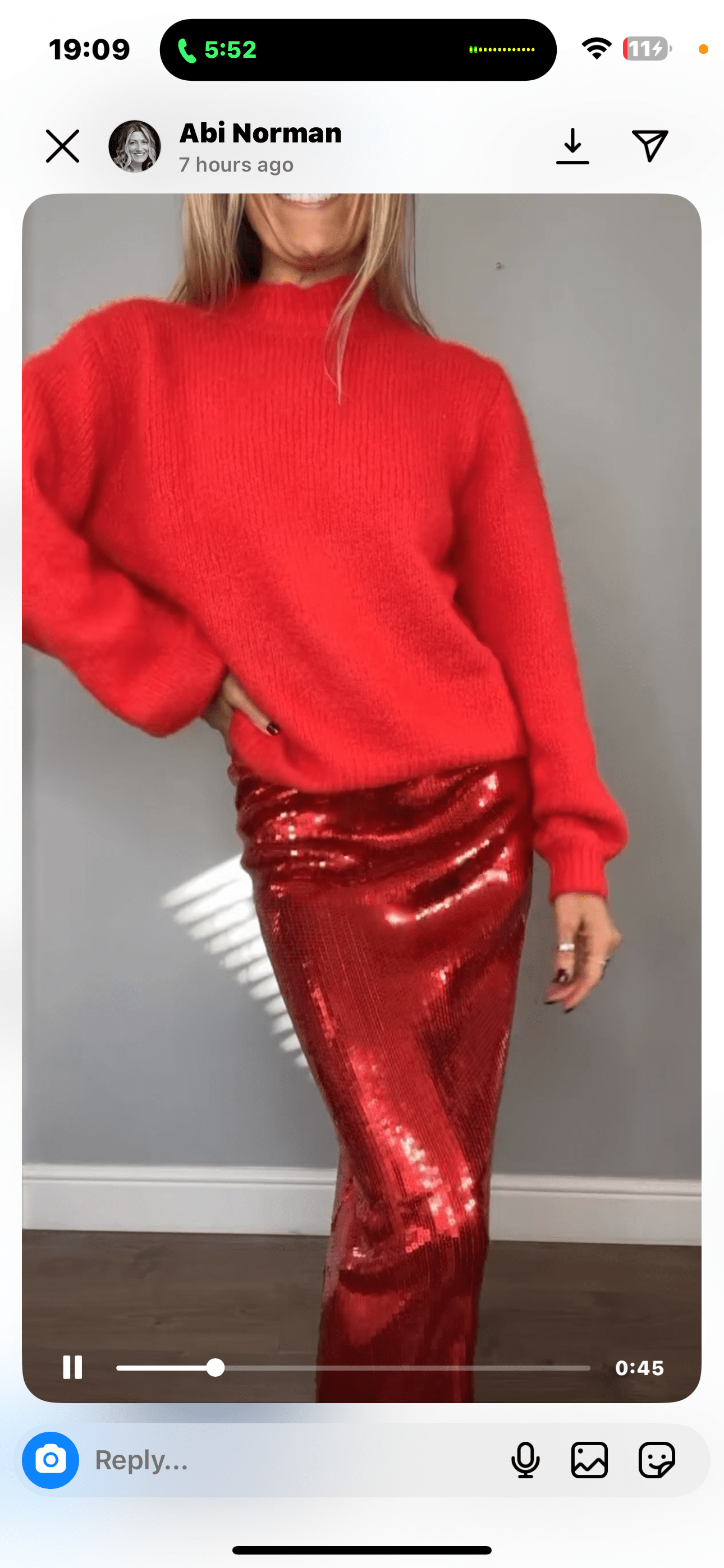 Red Sequin Skirt