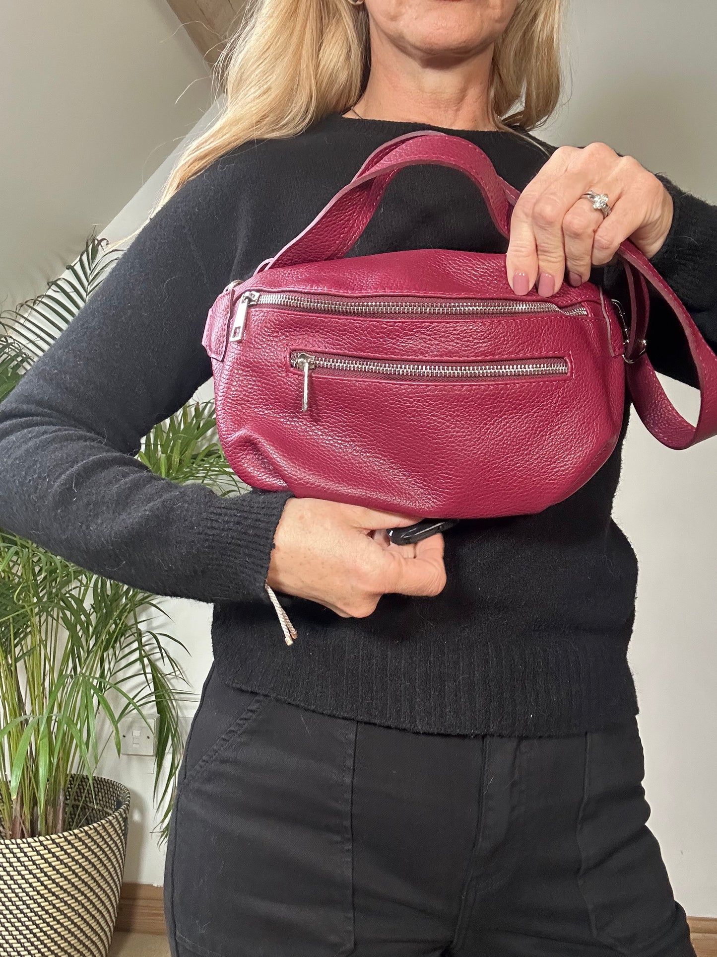Small Leather Sling Bag With Purse