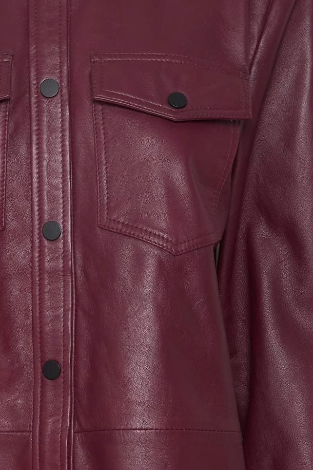 Burgundy Leather Shirt