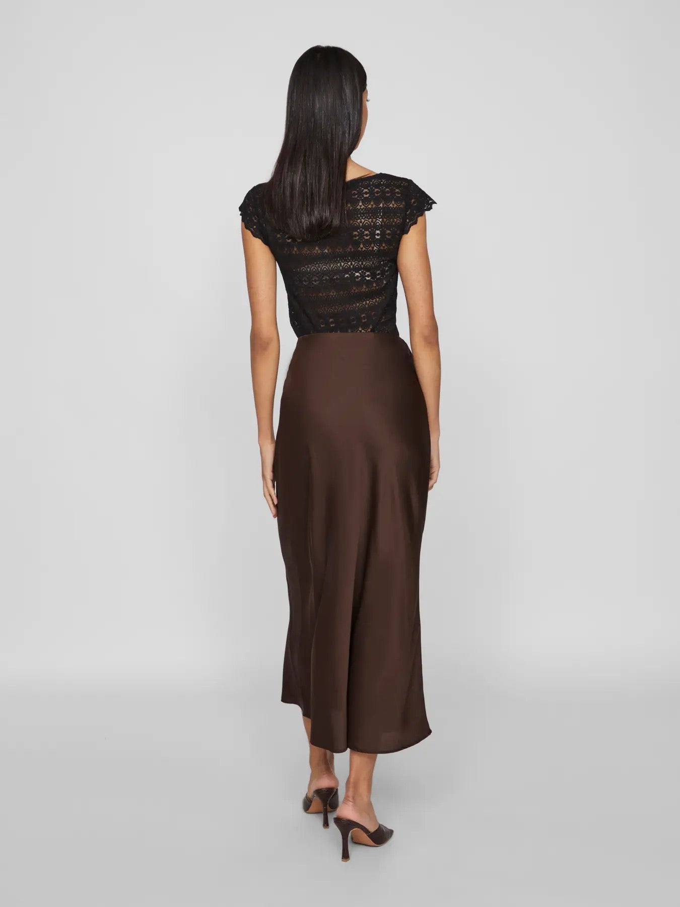 Satin Slip Skirt Burgundy or Brown