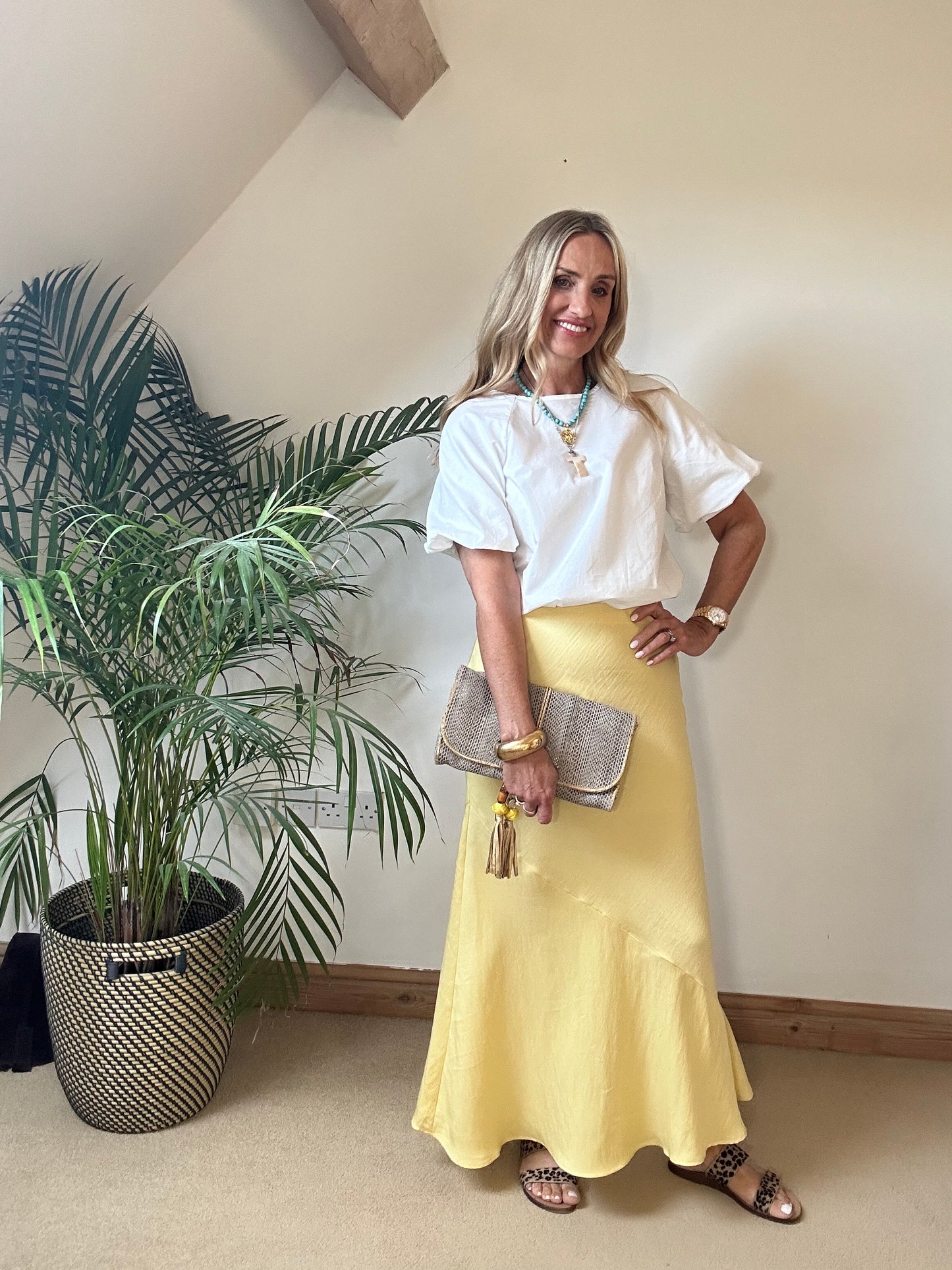 Lemon longline Waistcoat and Maxi Skirt Co-Ord