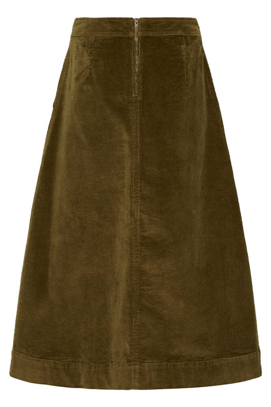 Olive Corduroy Skirt