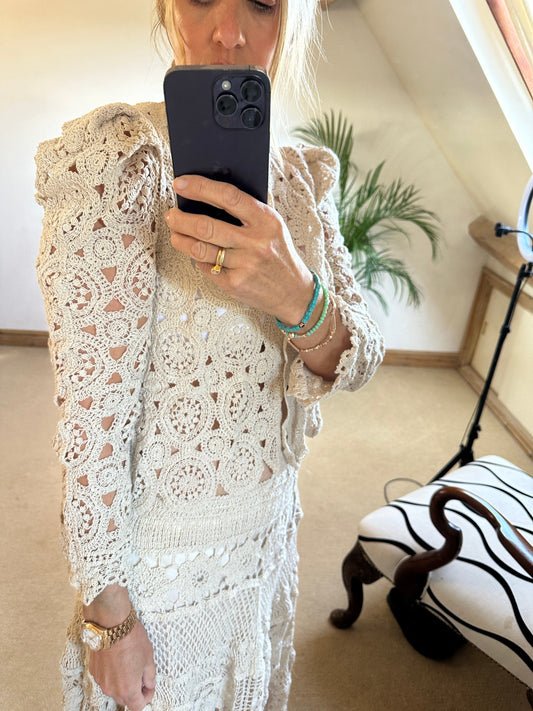 Crochet Cardigan - Stone