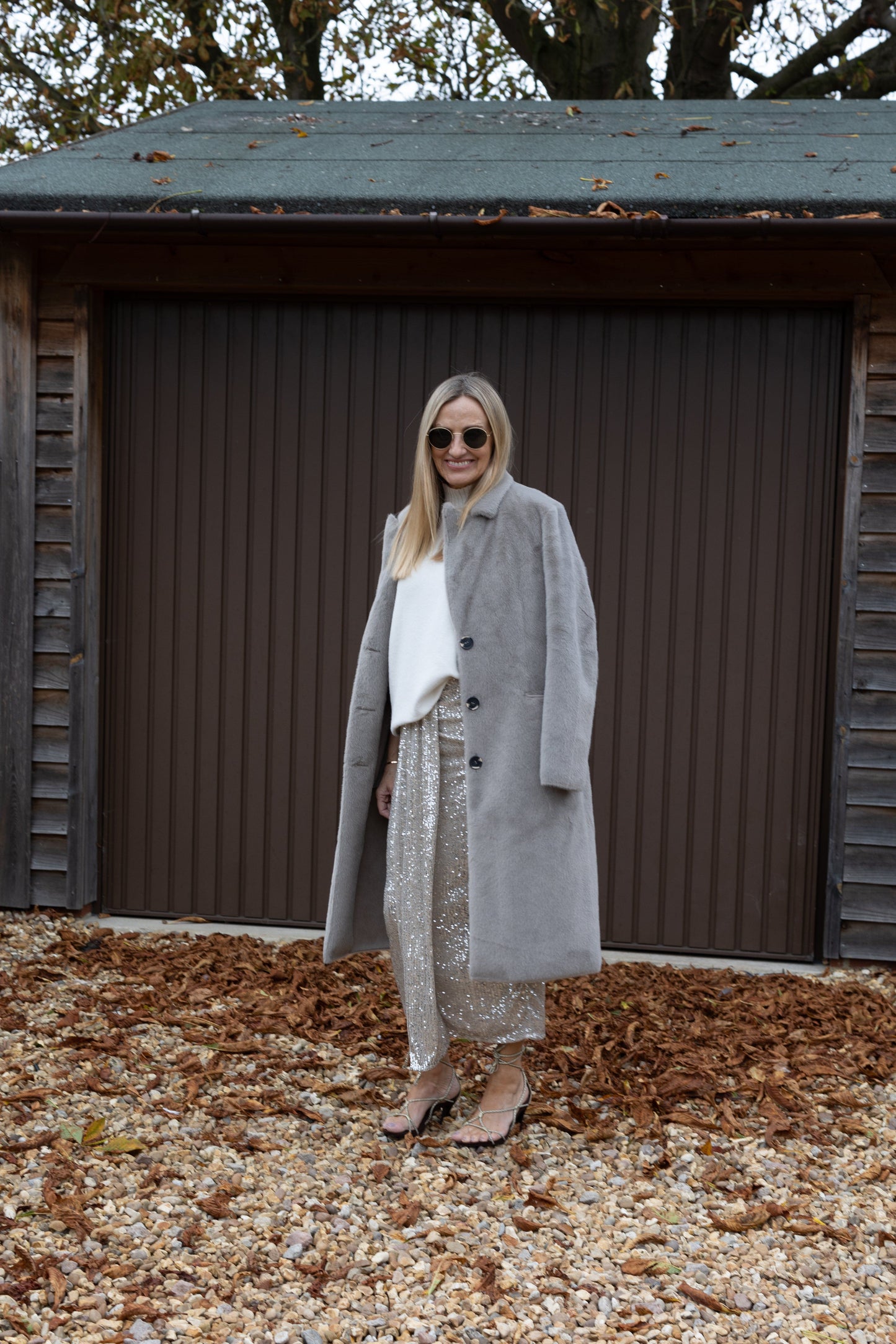 Sequin Pleated Midi Skirt