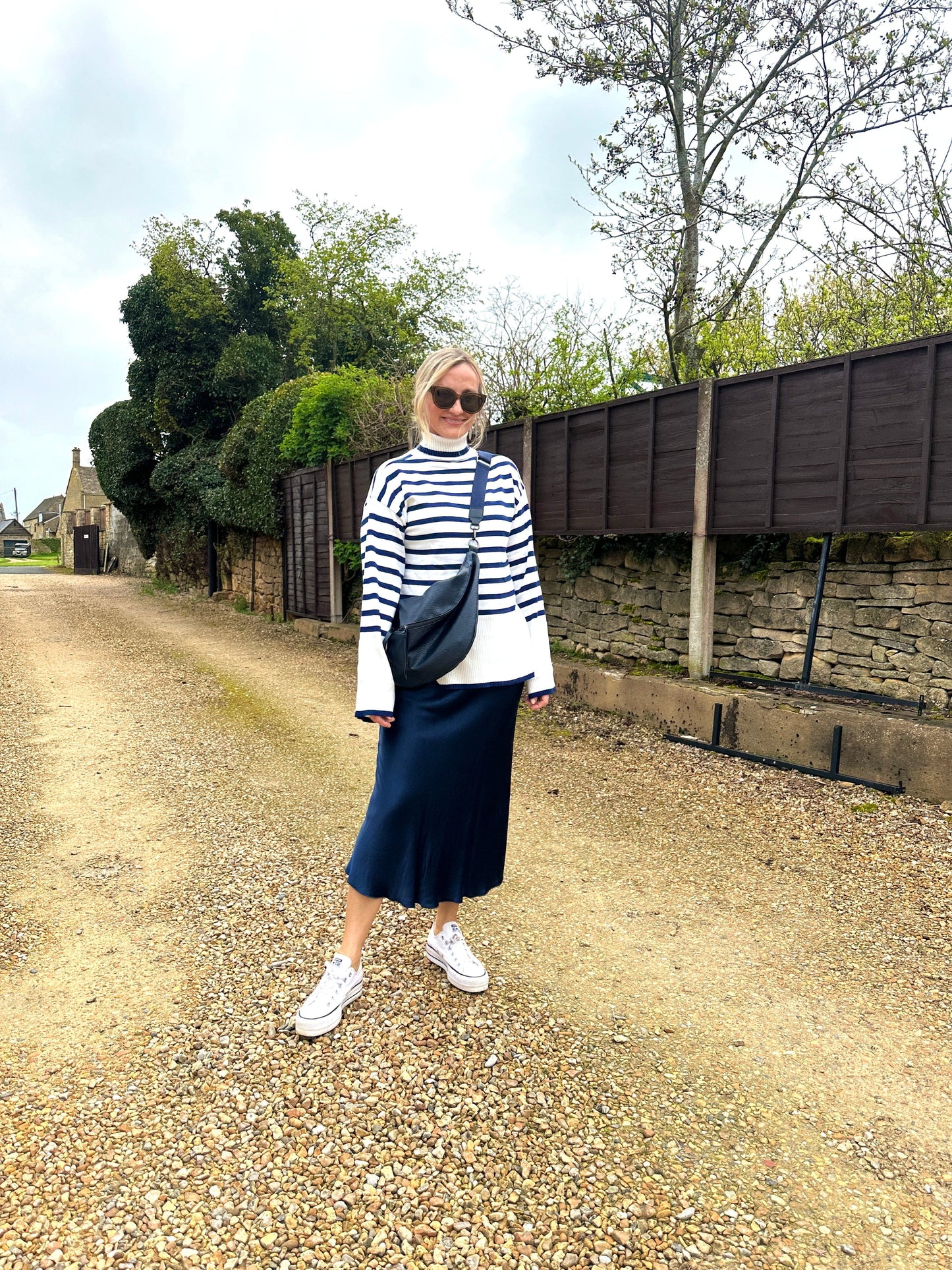 Breton Jumper - White/Blue Stripe