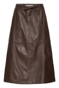 Chocolate Leather Skirt