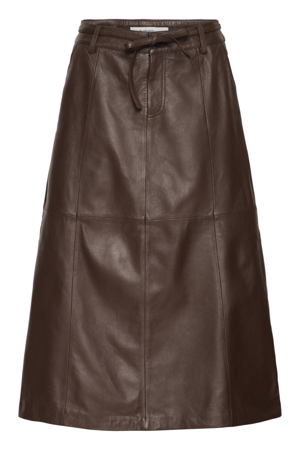 Chocolate Leather Skirt