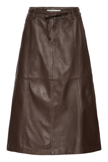 Chocolate Leather Skirt