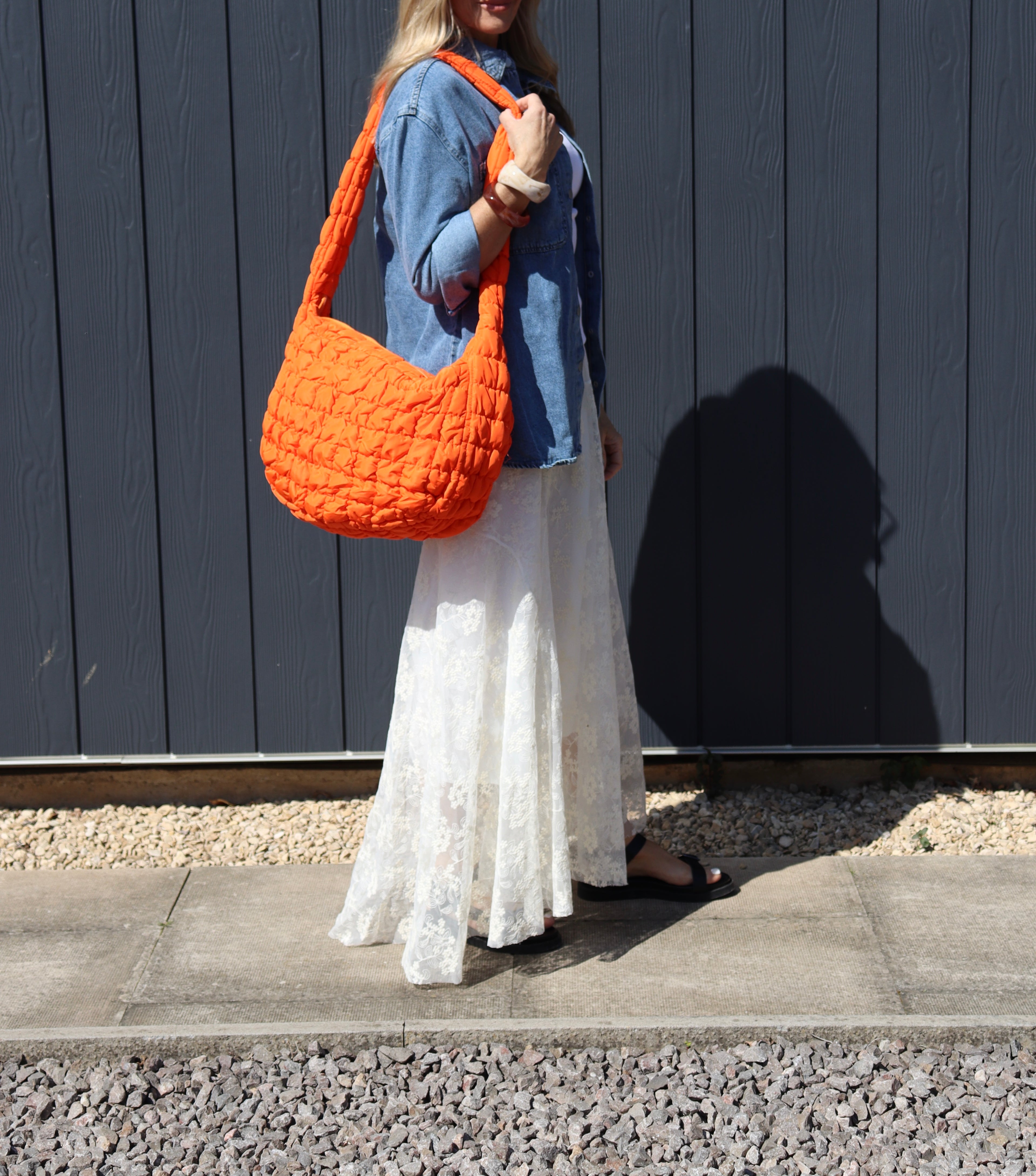 Cream Maxi Lace Skirt