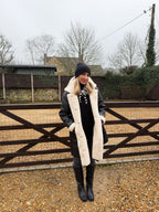 Faux Leather, Shearling Lined Coat