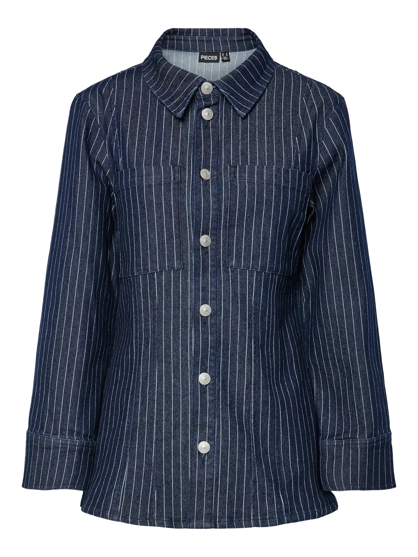 Pinstripe Denim Jacket