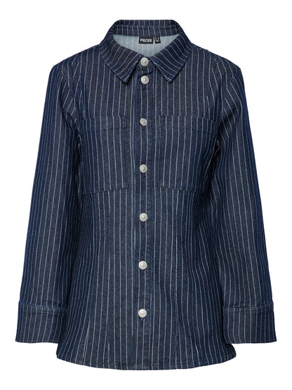 Pinstripe Denim Jacket