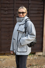 Load image into Gallery viewer, Felt Jacket with Scarf - Grey

