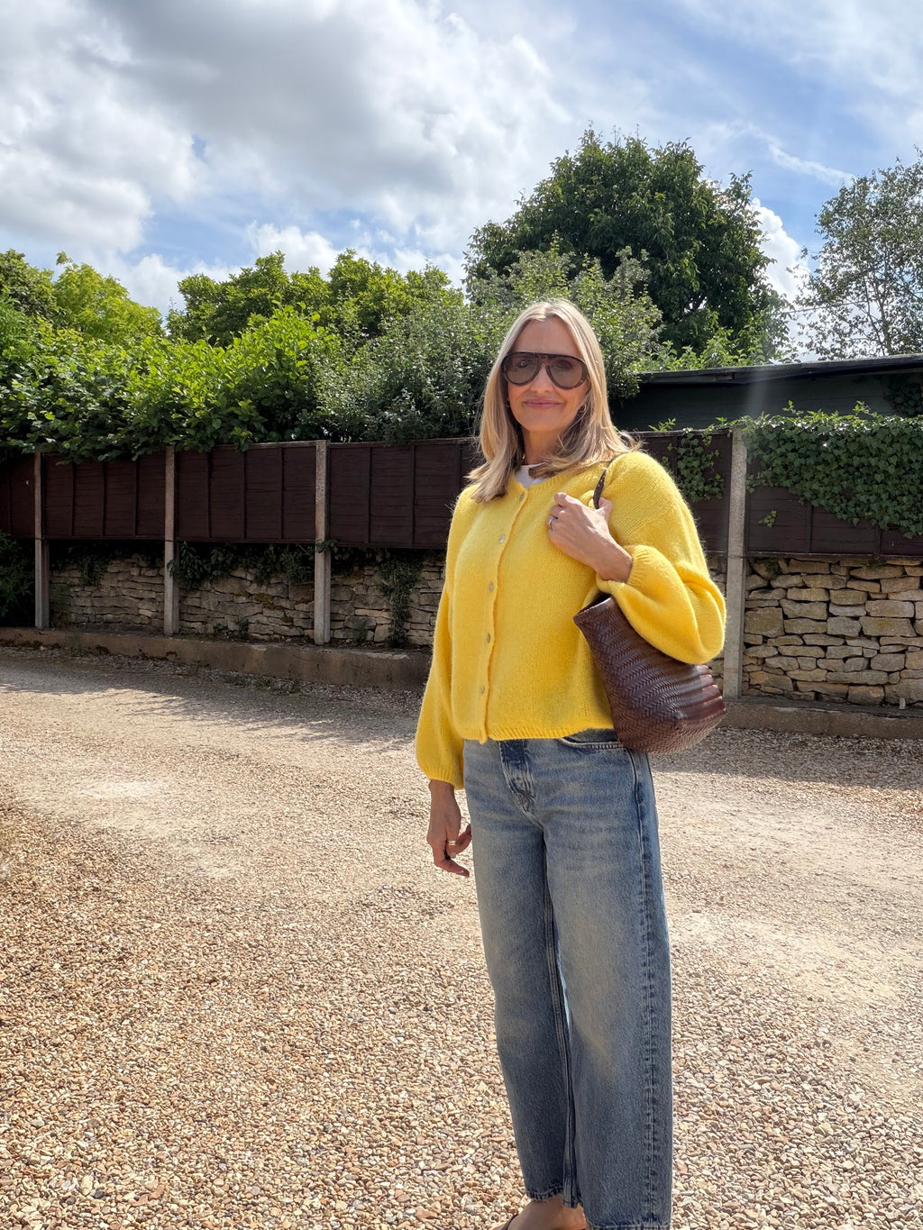 Round Neck Mohair Cardigan