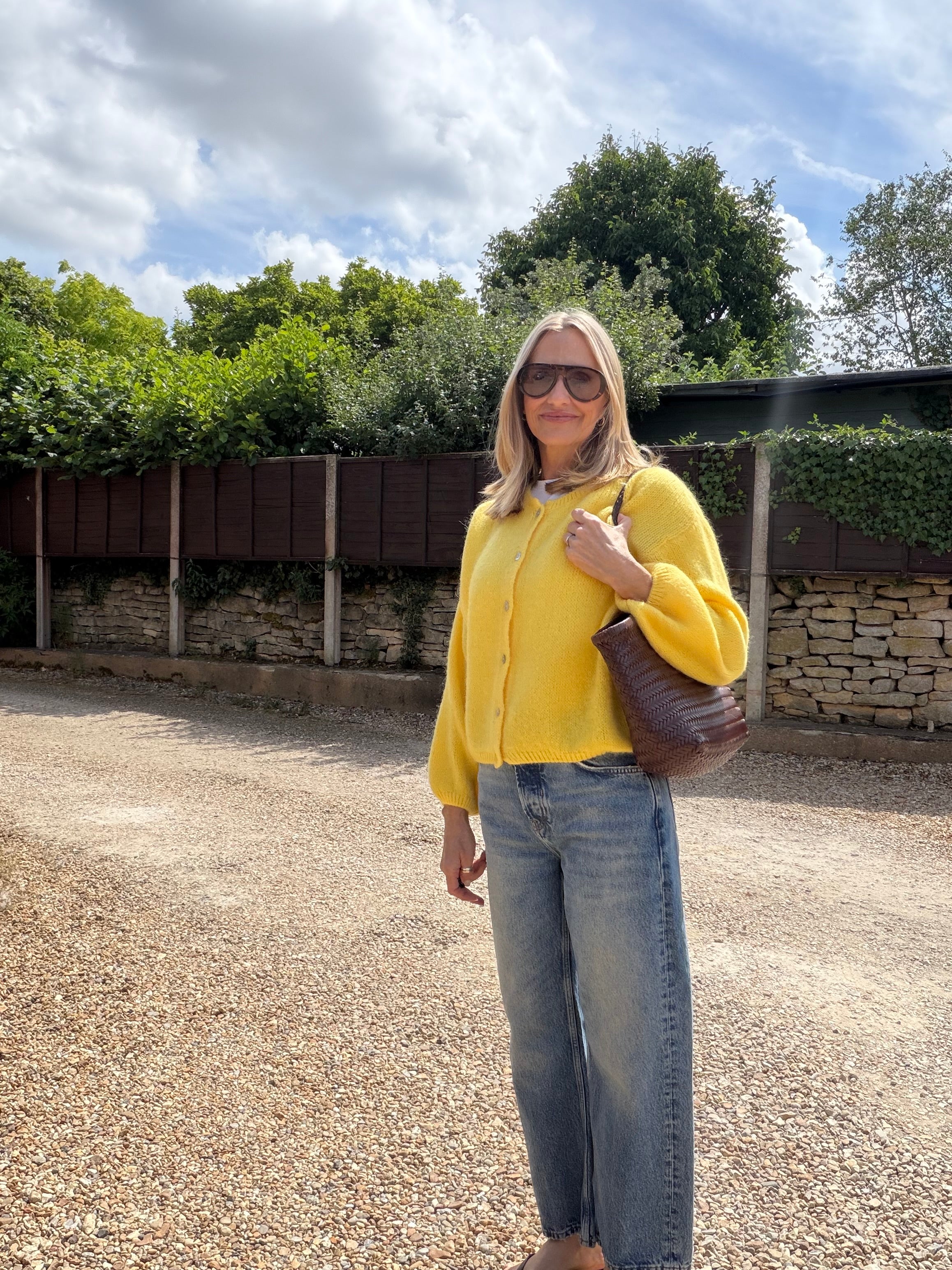 Round Neck Mohair Cardigan