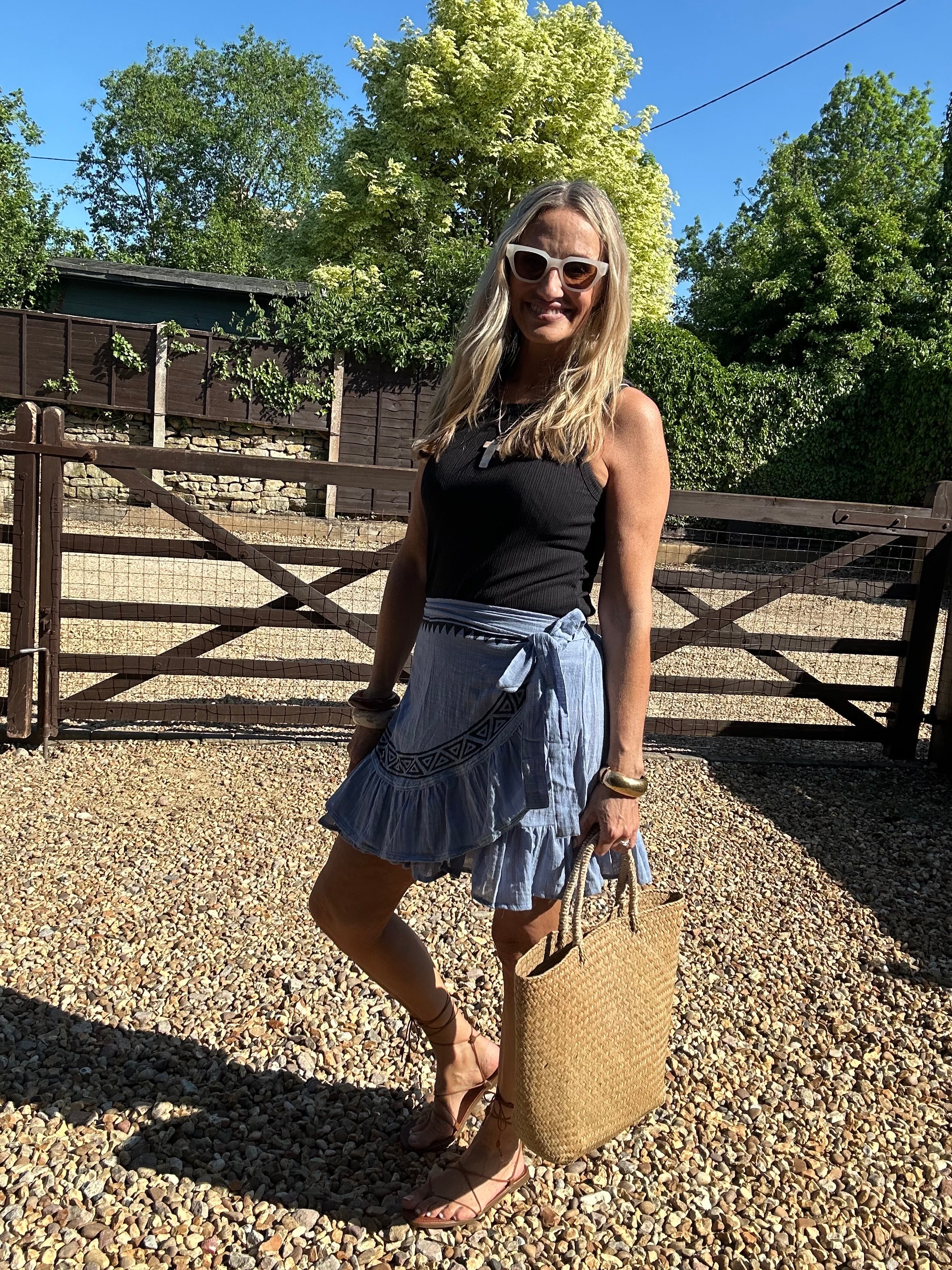 Boho Mini Wrap Skirt