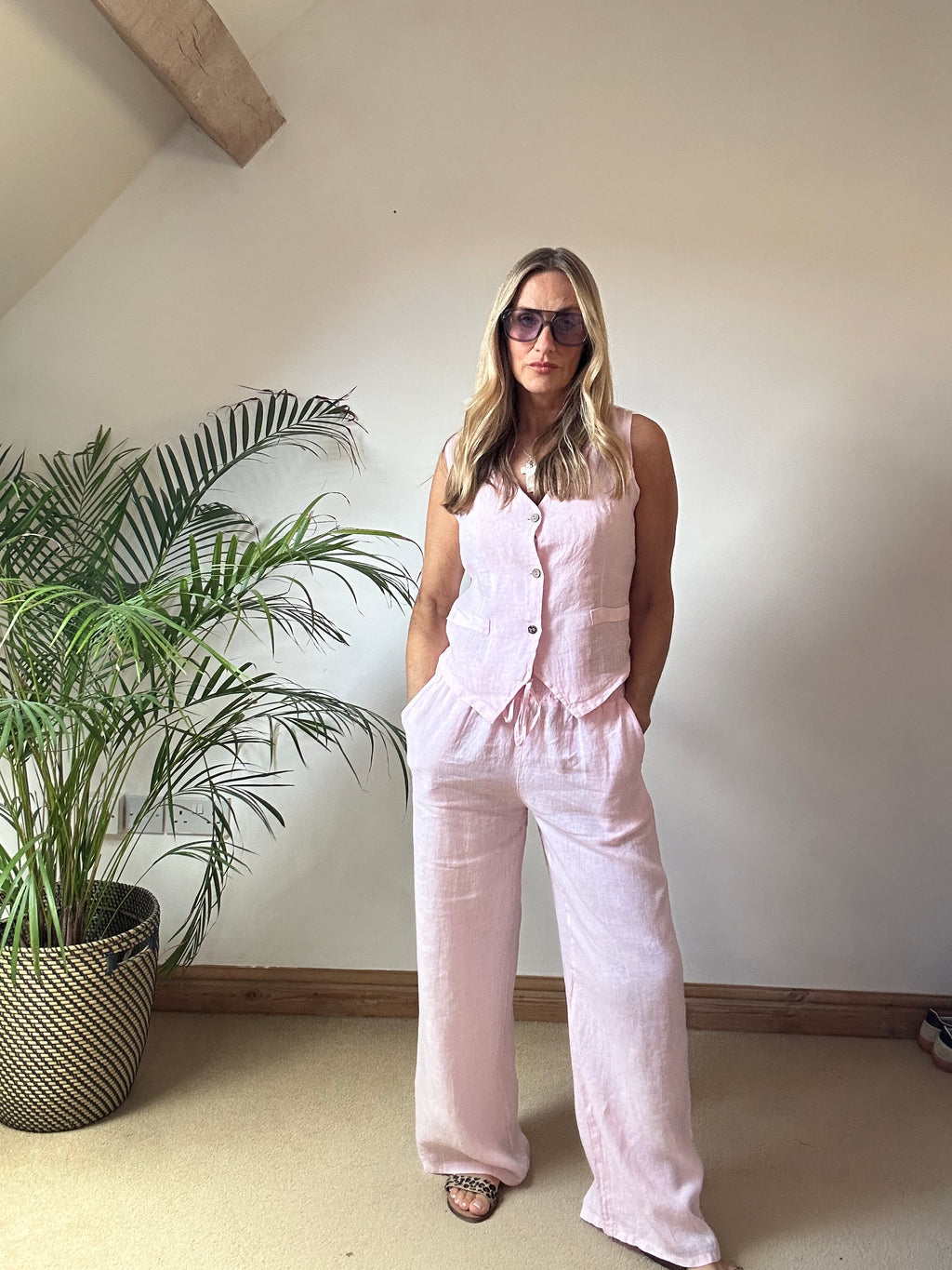 Wide Leg Linen Pants