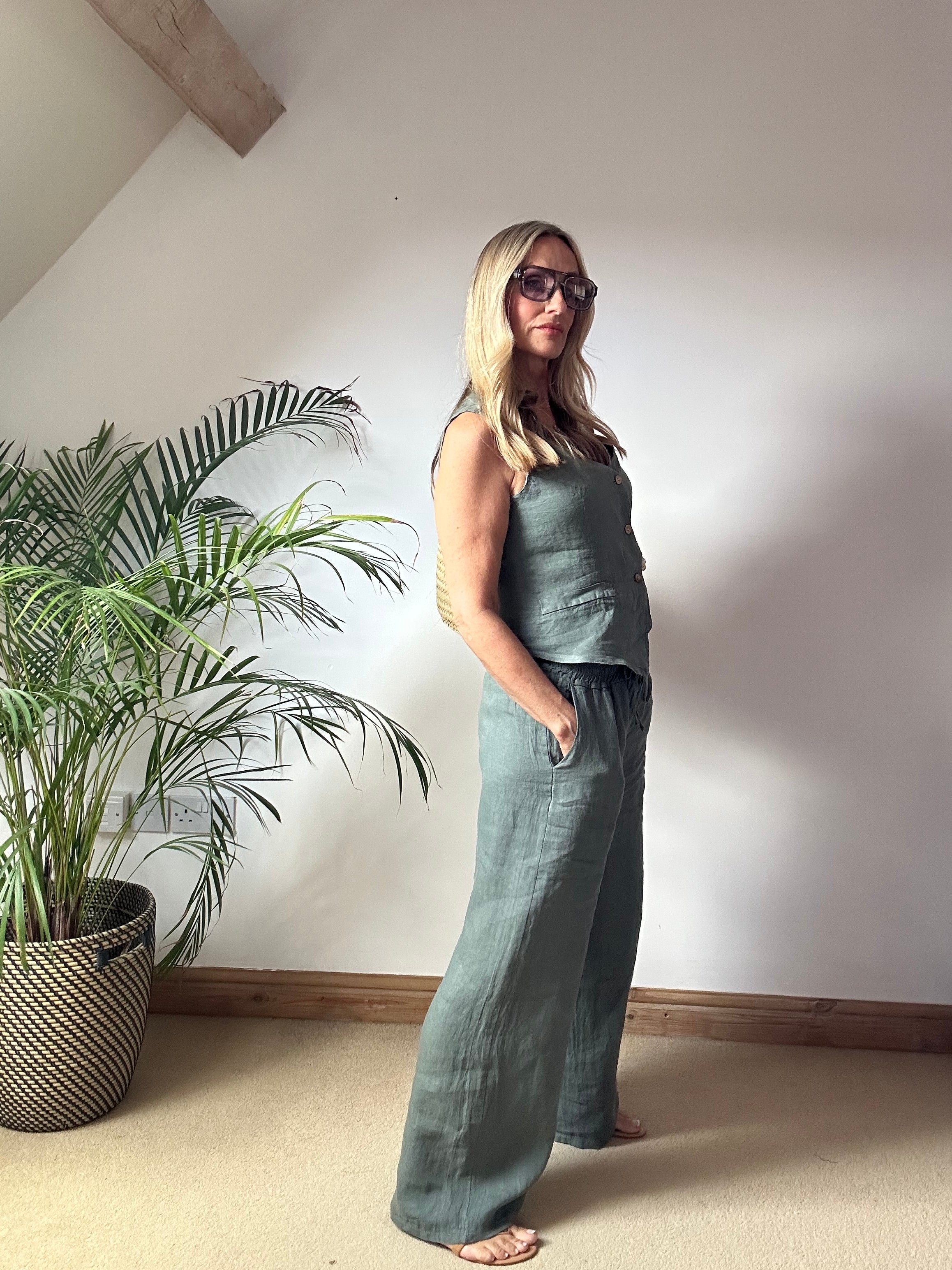 Wide Leg Linen Pants